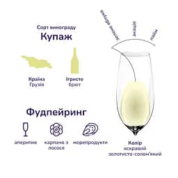 Вино ігристе Bagrationi Classic Brut, біле, брют, 12%, 0,75 л (217101) - мініатюра 5