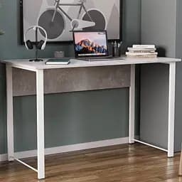 Стол письменный Курт Ferrum-decor 75x100x60 Белый металл ДСП Бетон 32 мм (FRD-106619)