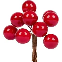 Декоративний гранат Yes! Fun глянцевий 18 мм 9 шт./пучок червоний (974133)