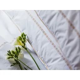Комплект постільної білизни Ecotton Premium євро перкаль вишивка з бежевим кантом (25144) - мініатюра 7