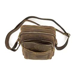 Невеликий шкіряний месенджер коричневого кольору Tiding Bag M39-681DB
