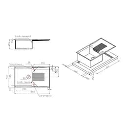 Кухонна мийка Lidz 860x500/240 GRF-13 (LIDZGRF13860500240) - мініатюра 2