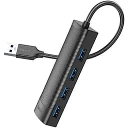 Хаб - концентратор адаптер Hoco HB41 Easy Safety 4-in-1 Hub Usb-A to 4 Usb 3.0 20 см