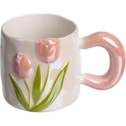 Чашка порцелянова Yiwu Тюльпан 400 мл рожевий Yiwu FM-40A