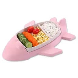 Набір дитячого бамбукового посуду UFT Літак тарілка з підставкою M+BP15 Airplane Pink