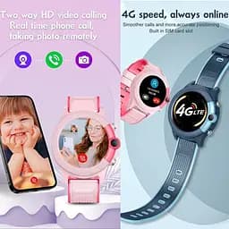 Смарт-годинник дитячі LEMFO D36 4G з камерою WI-FI GPS SIM-карта геозабором силіконовий ремінець Black Red (16735) - мініатюра 5