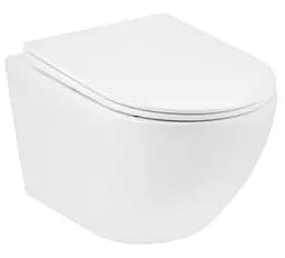 Унитаз подвесной безободковый Kroner Harz WHI523632 RIMLESS с сиденьем (KH523632WHIR) (CV032969)
