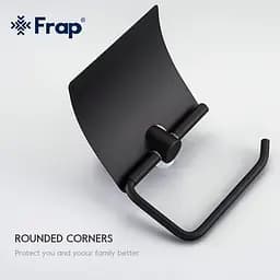 Тримач для туалетного паперу чорний/нержавіюча сталь Frap F30203 1/40 Чорний матовий - мініатюра 2