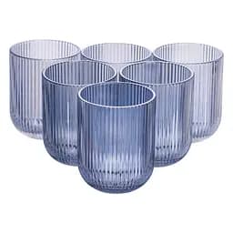 Набор стаканов 6 штук по 250 мл для напитков Голубой Yiwu