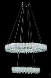 Двоярусна підвісна кришталева люстра L33038/600+400/2 LED (CH) - хром, 182 Вт, діаметр 60 см, від 16 до 25 м2 - мініатюра 4