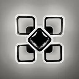 Стельова чорна люстра LED на 4+1 ріжки-квадрати | Арт. A 2400/4+1S RGB BK BK | Line F