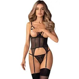 Корсет Obsessive Euridia XL/2XL (черный)