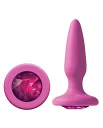 Анальная пробка Glams Mini Rainbow Gem 8.5 см (розовый)