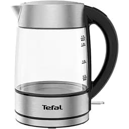 Электрочайник Tefal Glass Kettle 1.7 л стекло с подсветкой серебристо-черный kuh0015362