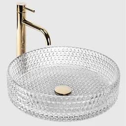Умывальник Rea Cristal 39 transparent накладной REA-U8881, Прозрачный