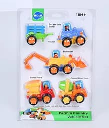 Набір машинок 326 HOLA інерція, будтехніка, 4шт, від 9см, у слюді (6966655360019)