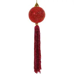 Декоративна прикраса Elendekor куля 5 см, підвіска 17 см червона (877-082)