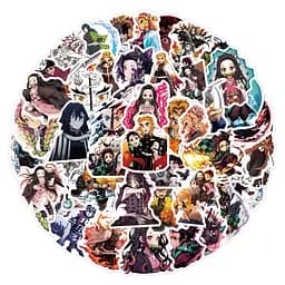 Стікерпак Набір наклейок GeekLand Клинок, що розсікає демонів Demon Slayer 50 штук 2457264115