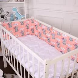 Суцільний борт в ліжечко MirSon Kids Time 20-0028 Little girl Teddy 30х180 см (2200009664281)