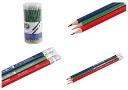 Карандаш графитовый, HB, с ластиком, 100 шт., BM.8501 (в ассортименте)