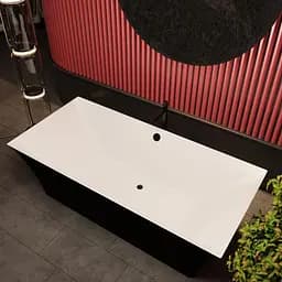 Ванна окремостояча матова Amidicon Sparta 173x73 чорна з литого каменю SPARTA_173_BLACK_MAT, Чорний матовий - мініатюра 4