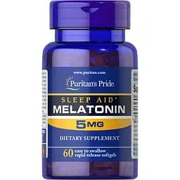 Мелатонин Puritan's Pride Melatonin Extra Strength 5 mg 60 капсул