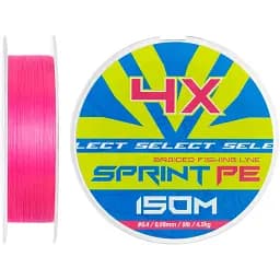 Шнур Select Sprint PE 4X Pink 150m #0.4/0.08mm 9lb/4.2kg