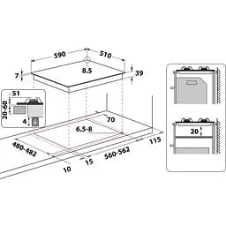Варильна поверхня Whirlpool GMA 6422/IX з турбо конфоркою - мініатюра 6