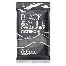 Рукавички господарські Добра Господарочка Black&White Латексні Розмір L (4820086523813) - мініатюра 1