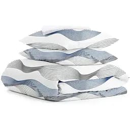Комплект постільної білизни Cosas Wave blue grey CS2 Полуторний синій (WaveBlueGrey_White_160)