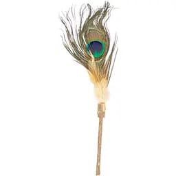 Іграшка для котів Croci Euphoria Stick Чарівна паличка зі срібної лози та пір'ям павича 25 см