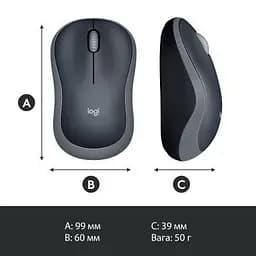 Комп'ютерна мишка Logitech M185 swift grey (910-002238) - мініатюра 9