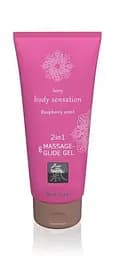 Лубрикант и массажное масло 2 в 1 Massage & Glide Gel 2in1 Raspberry scent, 200 мл