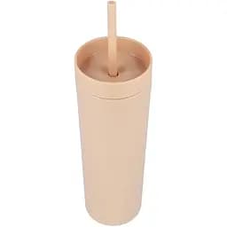 Охлаждающий матовый стакан 473 мл BPA-Free с трубочкой 21х6.5см Beije
