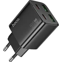 Мережевий зарядний пристрій Hoco N55 Fundador 20W Black [125202] - мініатюра 2