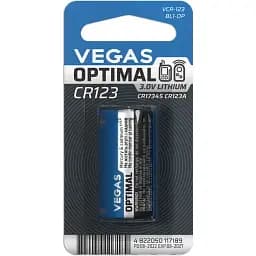 Первинний елемент живлення Vegas Optimal CR123 lithium 1 шт. ( VCR-123BL1-OP)