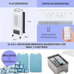 Охолоджувач повітря Klarstein Cooler Rush 3-в-1 132 м³/год (10035824) - мініатюра 3