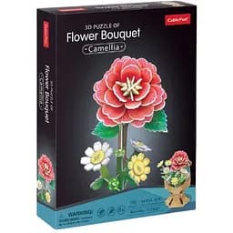 Тривимірна головоломка-конструктор Cubic Fun Flower Bouquet Camellia Букет квітів Камелія (W3302h) - мініатюра 3