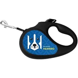 Поводок-рулетка для собак Waudog R-leash, рисунок "Патрон", L, до 50 кг, 5 м, светоотражающая лента