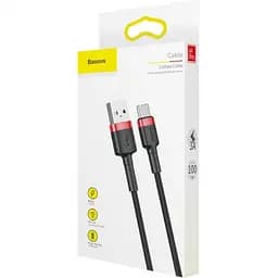Кабель Baseus Cafule Cable USB to Type-C 3A 1м CATKLF-B91 Black-Red - мініатюра 4