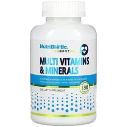 Мультивітаміни та мінерали NutriBiotic Essentials Multi Vitamins & Minerals 180 капсул