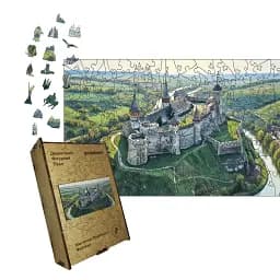 Деревянный пазл Каменец-Подольский, А3, Деревянная коробка 200 элементов