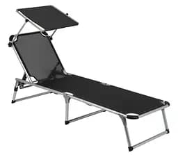 Кровать раскладная Bo-Camp Sun Lounger With Sunscreen 5 Positions Black (1304460)