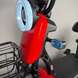 Електровелосипед EVOBIKE Nova S 500W 48V 12Ah з 2 сидіннями, корзиною та поворотниками, простий і надійний, для міста і села, червоного кольору - мініатюра 14