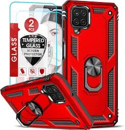 Чохол LeYi, сумісний із чохлом для мобільного телефону Samsung Galaxy A12 та плівкою із загартованого скла Чохол LeYi