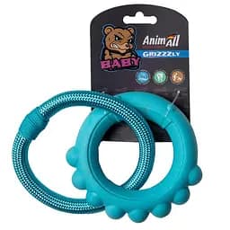 Игрушка AnimAll GrizZzly Baby осьминог с канатом мятная 13.5×12.8×2.6 см
