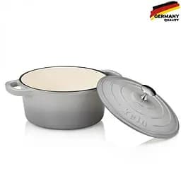 Каструля чавунна з кришкою KELA Calido 26 см (12607) сіра 4,6 л - мініатюра 2