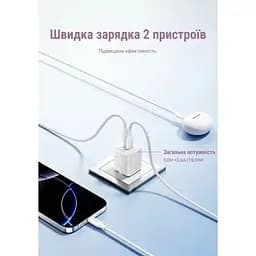 Зарядний пристрій Vention 1xUSB-C PD30W + 1xUSB QC3.0 30W GaN white (FEQW0-EU) - мініатюра 7