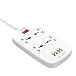 Мережевий зарядний пристрій подовжувач LDNIO SC4407 4 USB 4 розетки 2m білий - мініатюра 5