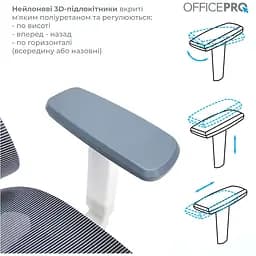 Офісне крісло OfficePro Elegant OC660-W-DG-DG White/Dark Gray [148665] - мініатюра 9
